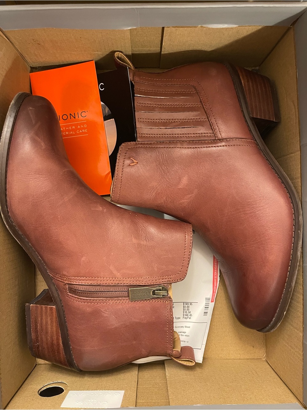 Vionic Brown Leather Ankle Boots